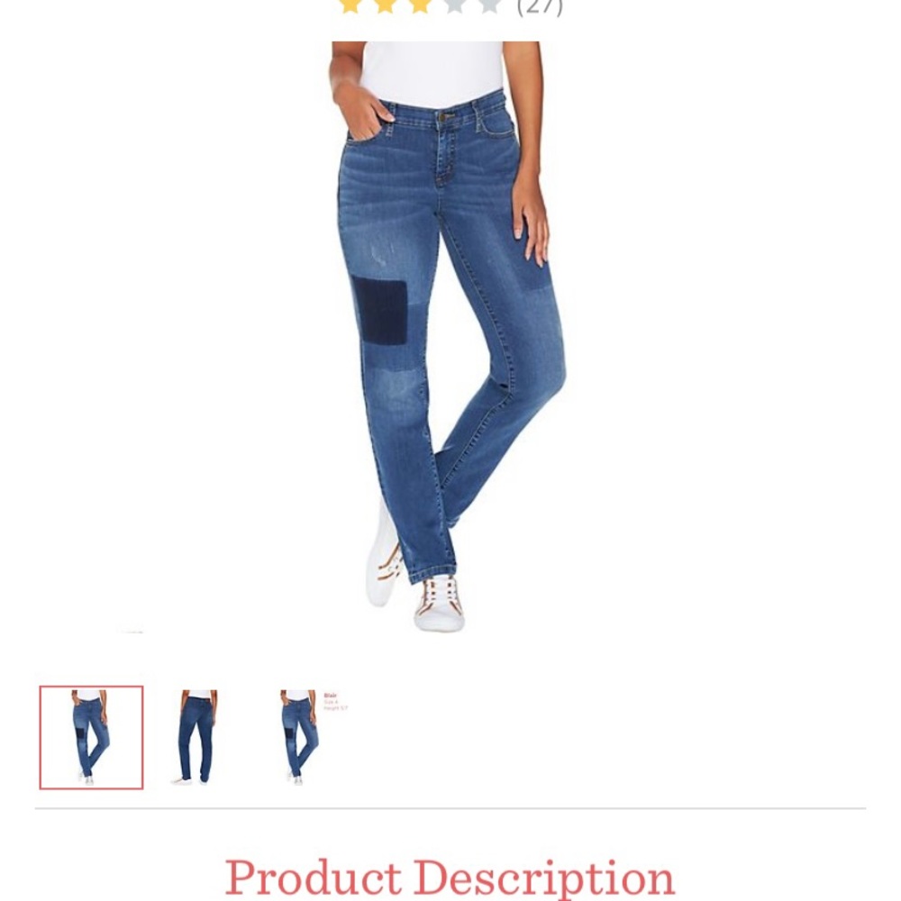 Isaac Mizrahi true denim patchwork jeans